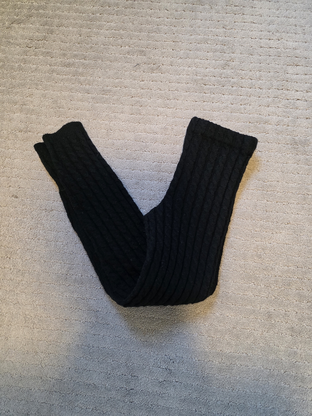 Stretch Ribbed Black Leggings
